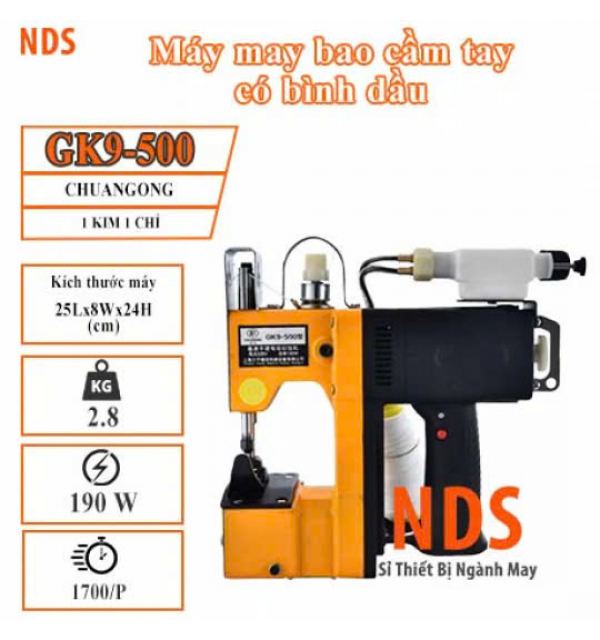 Máy May Bao Cầm Tay GK9-500 Có Bình Dầu