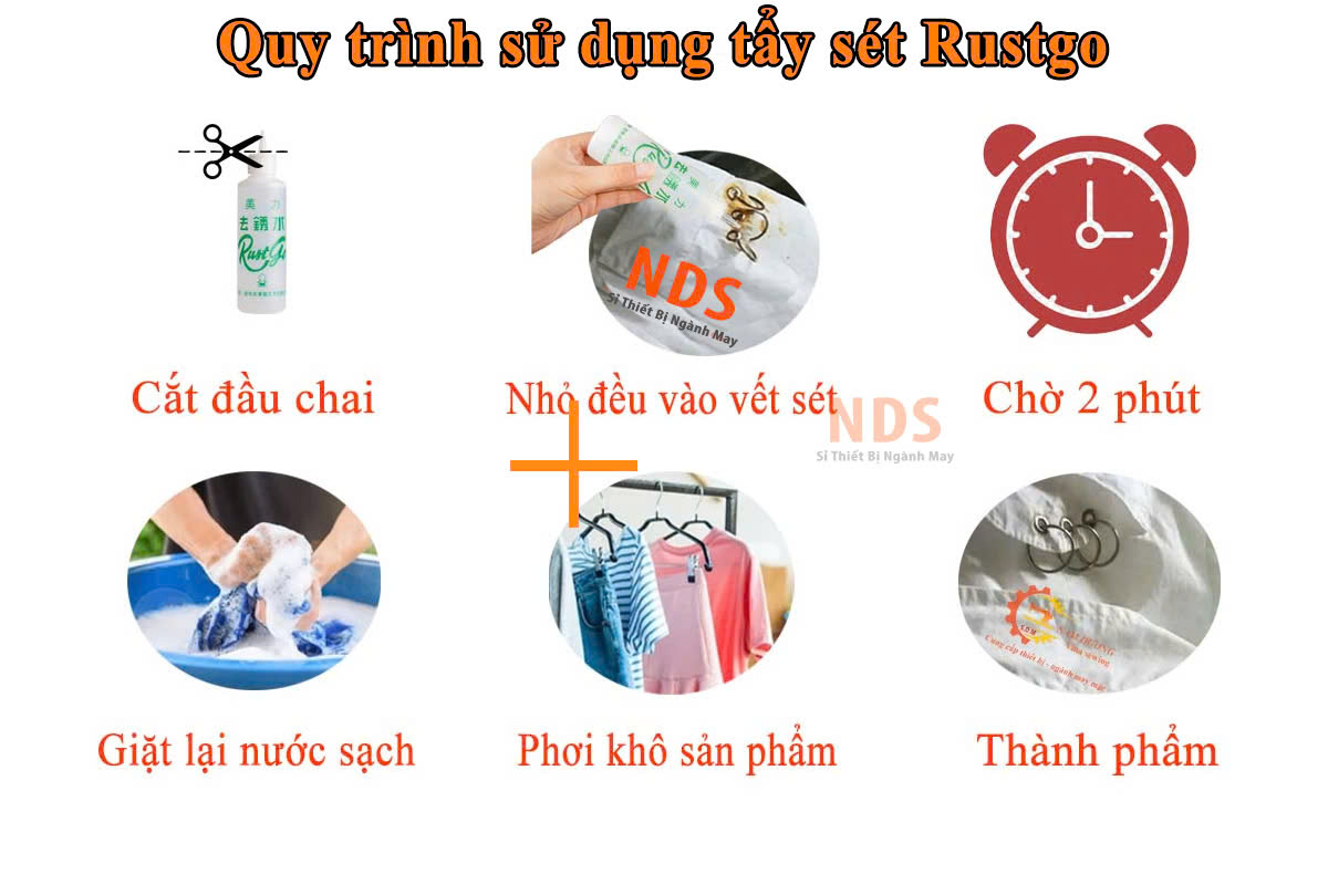 Tẩy vết rỉ sét trên vải hiệu Rust Go