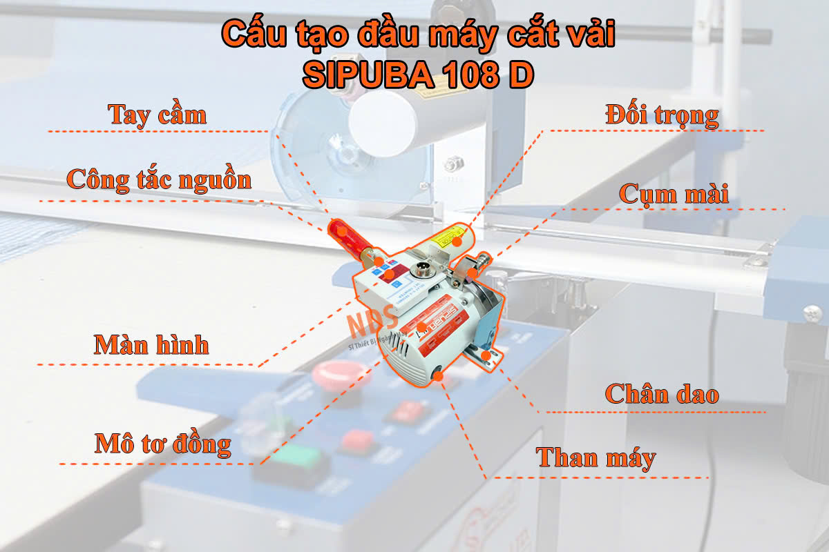 Đầu máy cắt vải đầu bàn SIPUBA 108D