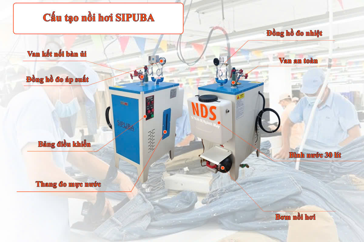 Bàn ủi nồi hơi công nghiệp Sipuba 9w