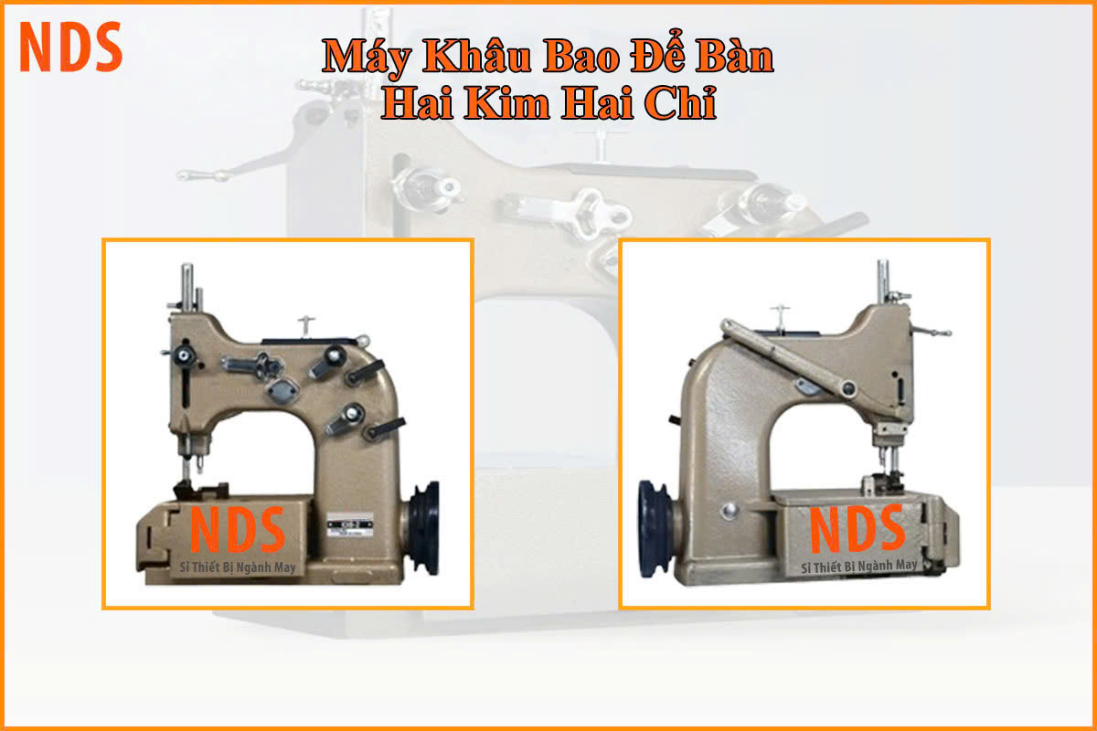 Máy khâu bao để bàn 2 kim 2 chỉ