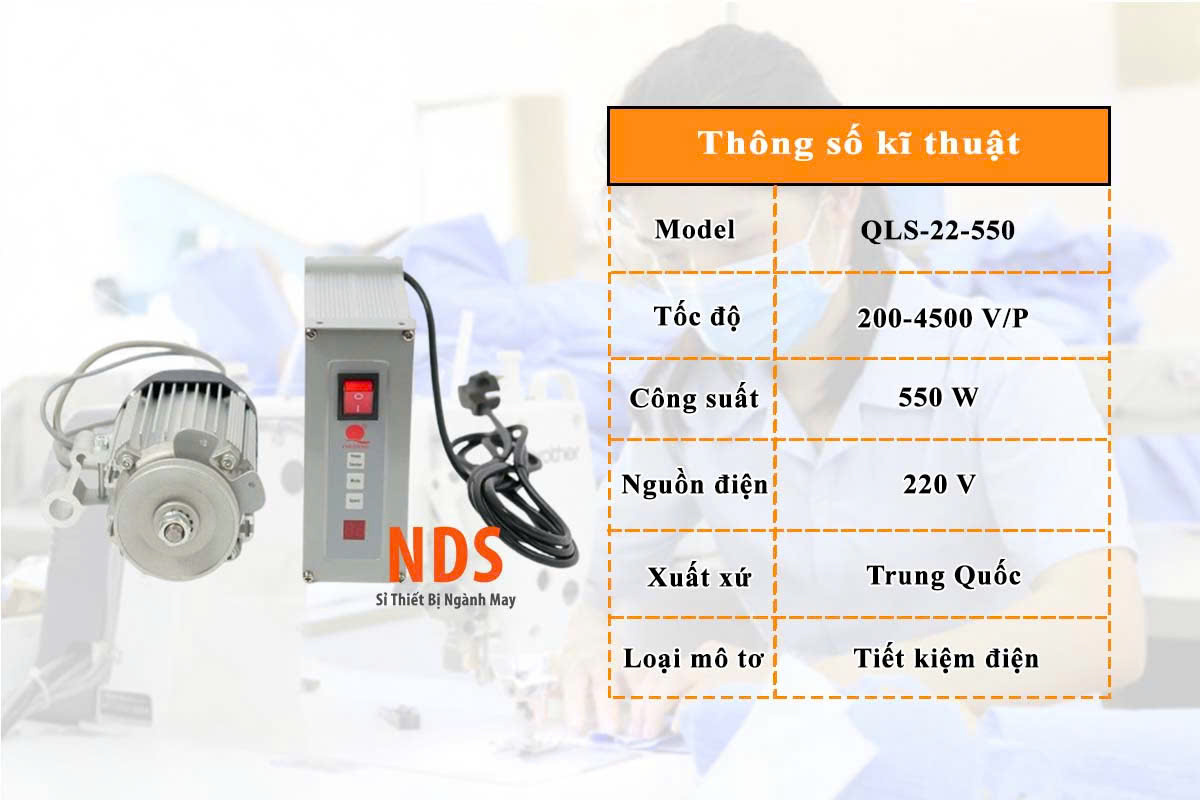 Mô tơ tiết kiệm điện máy 2 kim Cherring công suất 550 W