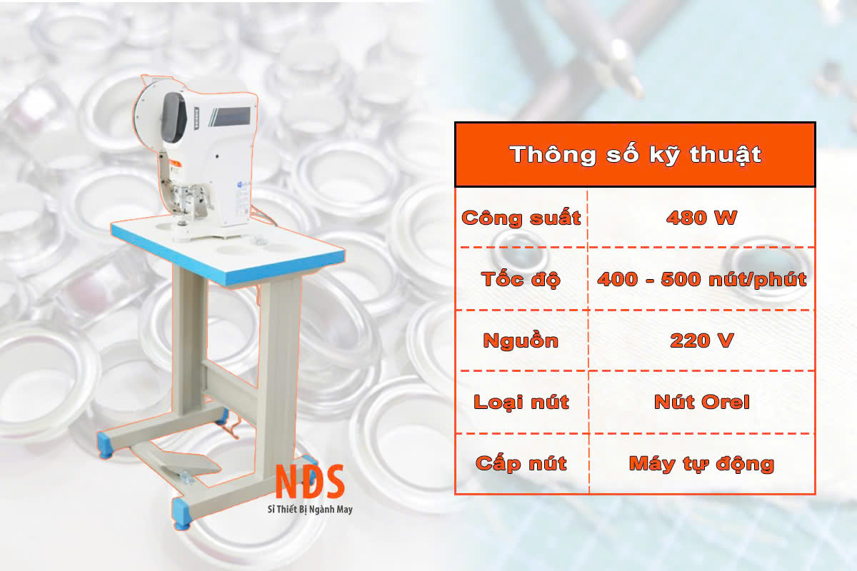 Thông số kỹ thuật máy đóng nút Orel điện tử Xingding 818 