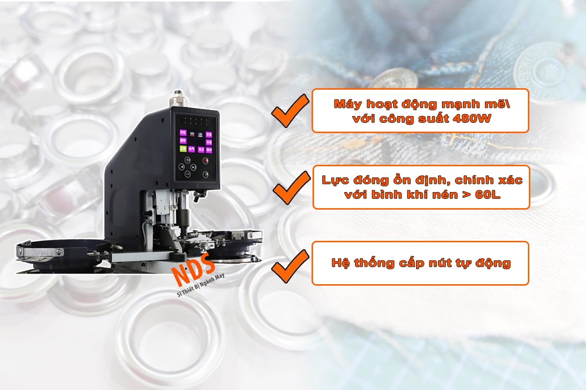 Ưu điểm máy đóng nút khoen điện tử tự động 9811