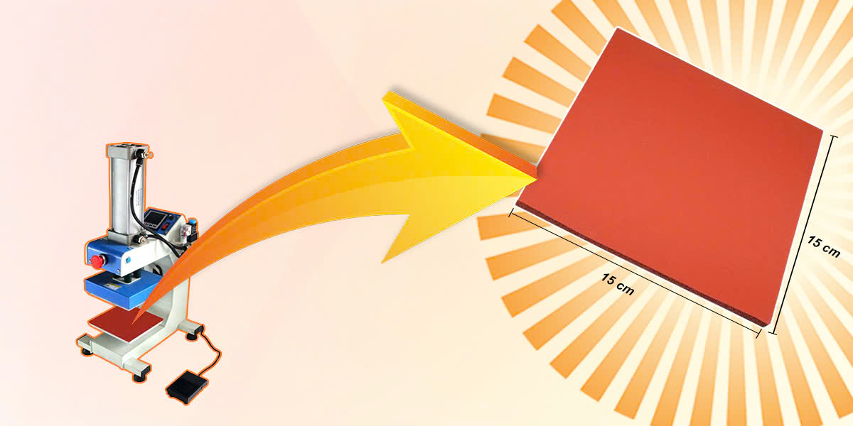 Vị trí tấm cao su chịu nhiệt kích thước 15x15 cm