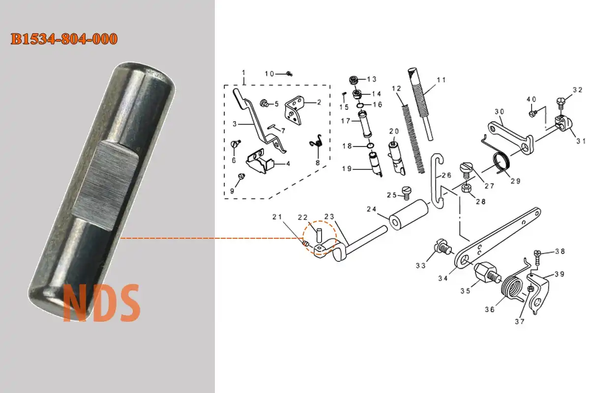Vị trí chốt càng chân vịt vắt sổ Juki MO-2500 - B1534-804-000