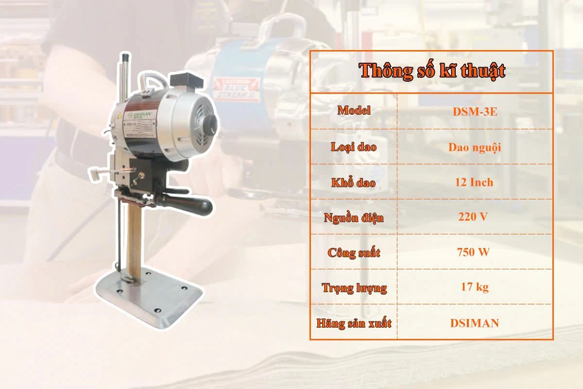 Máy cắt vải đứng DSIMAN DSM-3E 12 inch