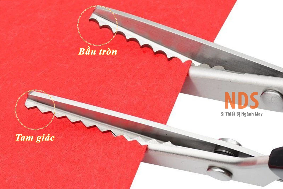 Hình dạng lưỡi kéo cắt vải răng cưa