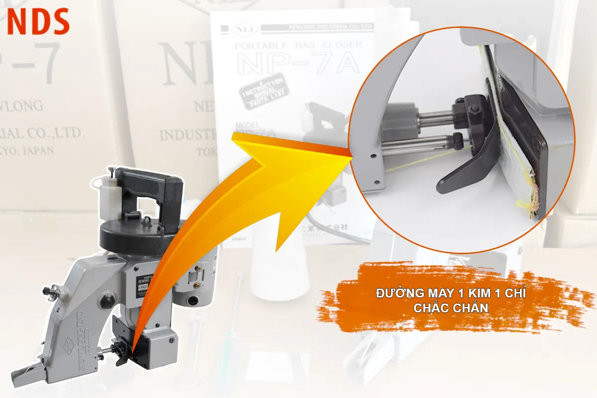 Đường may 1 kim 1 chỉ Newlong Np-7A Nhật