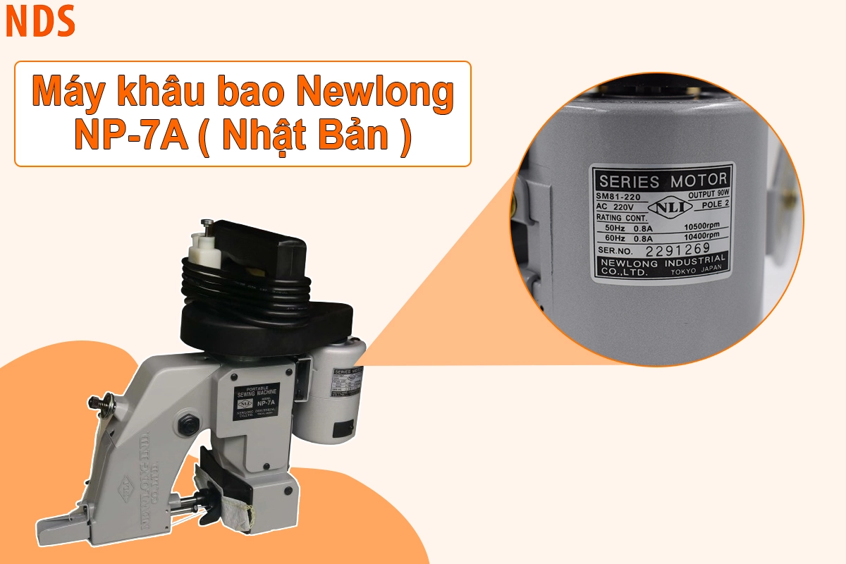 Máy May Bao Cầm Tay Newlong NP-7A Nhật Bản