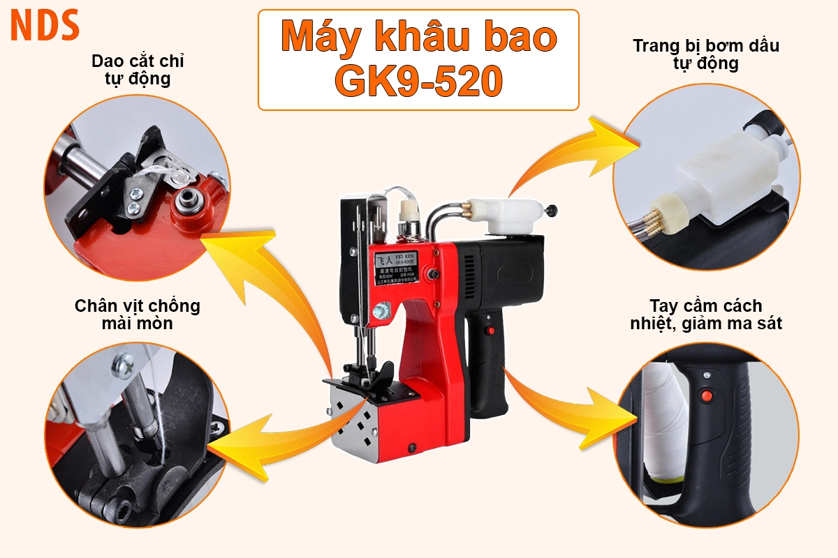 Máy May Bao GK9-520 Một Kim Một Chỉ Có Bình Dầu