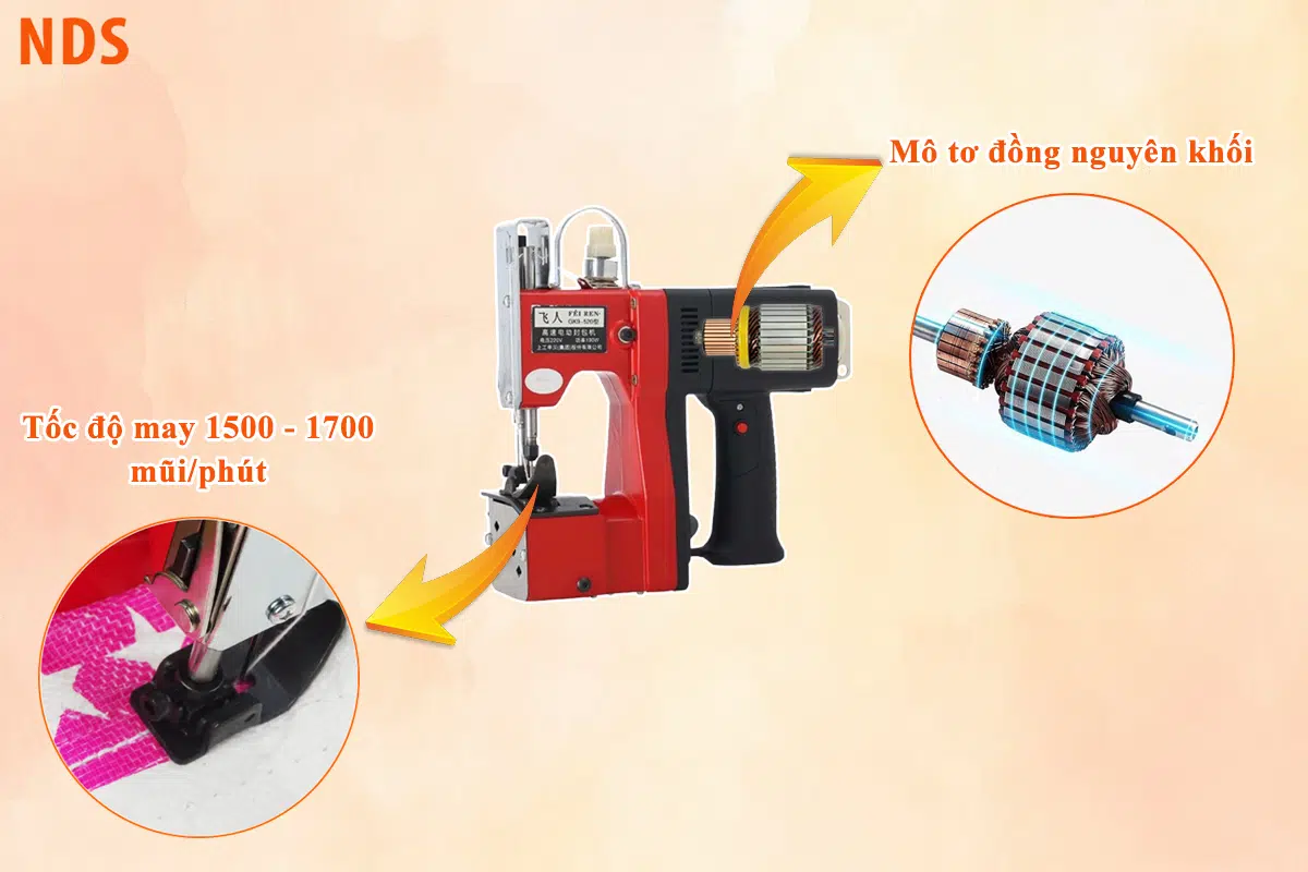 Ưu điểm máy khâu bao bi cầm tay GK9-520 không bình dầu